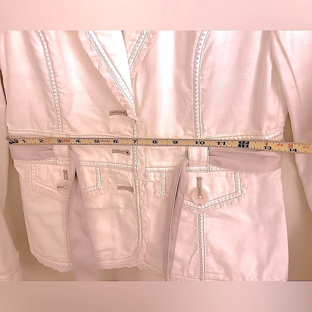 Coquette Cotton Belted Ribbon & Removable Flower Blazer - Picture 9 of 12